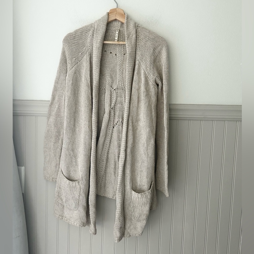 Willow & Clay Small Cream Open Front Cardigan with Pockets